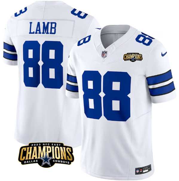 Men & Women & Youth Dallas Cowboys #88 CeeDee Lamb White 2023 F.U.S.E. NFC East Champions Patch Stitched Jersey->dallas cowboys->NFL Jersey